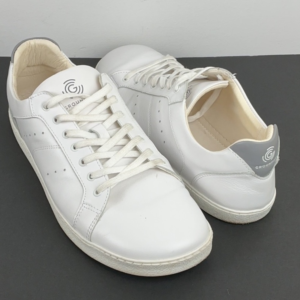 Groundies Universe Barefoot Fit Sneakers Men's Sz 12.5 White Leather